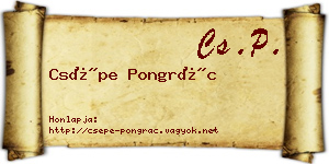 Csépe Pongrác névjegykártya